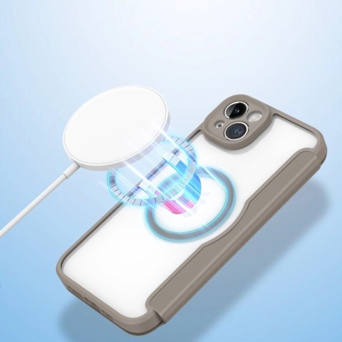 Etui Dux Ducis Skin X Pro na iPhone 14 Plus z MagSafe i klapką - beżowe Etui Dux Ducis Skin X Pro na iPhone 14 Plus z MagSafe i klapką - beżowe