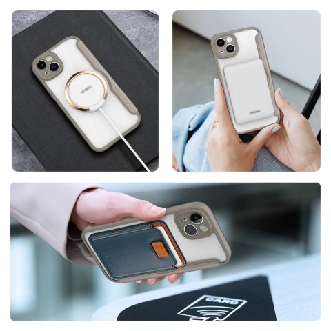 Etui Dux Ducis Skin X Pro na iPhone 14 Plus z MagSafe i klapką - beżowe Etui Dux Ducis Skin X Pro na iPhone 14 Plus z MagSafe i klapką - beżowe