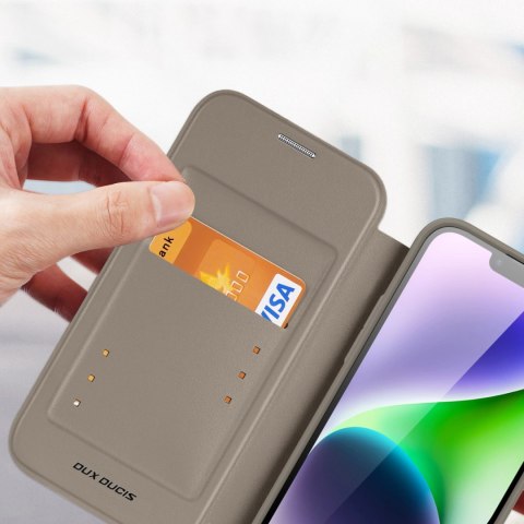 Etui Dux Ducis Skin X Pro na iPhone 14 Plus z MagSafe i klapką - beżowe Etui Dux Ducis Skin X Pro na iPhone 14 Plus z MagSafe i klapką - beżowe