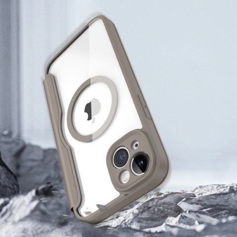 Etui Dux Ducis Skin X Pro na iPhone 14 Plus z MagSafe i klapką - beżowe Etui Dux Ducis Skin X Pro na iPhone 14 Plus z MagSafe i klapką - beżowe