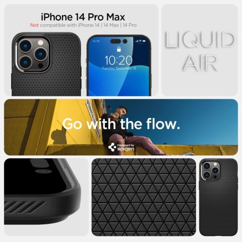 Etui Spigen Liquid Air na iPhone 14 Pro Max - czarny mat Etui Spigen Liquid Air na iPhone 14 Pro Max - czarny mat