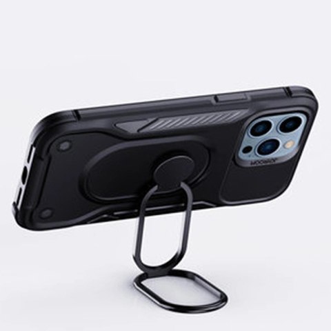 Joyroom Dual Hinge etui iPhone 14 Pro pancerny pokrowiec z podstawką uchwytem ring holder czarne Joyroom Dual Hinge etui iPhone 14 Pro pancerny pokrowiec z podstawką uchwytem ring holder czarne