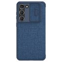 Nillkin Qin Cloth Pro Case etui Samsung Galaxy S23+ pokrowiec z klapką osłona na aparat niebieskie