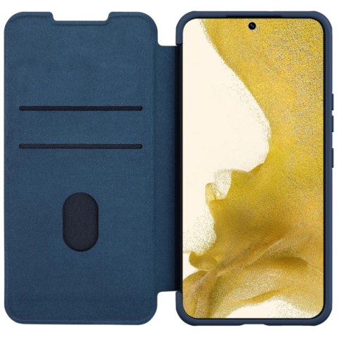 Nillkin Qin Cloth Pro Case etui Samsung Galaxy S23+ pokrowiec z klapką osłona na aparat niebieskie Nillkin Qin Cloth Pro Case etui Samsung Galaxy S23+ pokrowiec z klapką osłona na aparat niebieskie