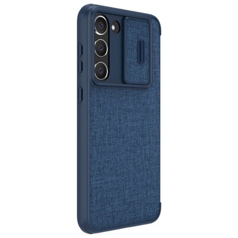 Nillkin Qin Cloth Pro Case etui Samsung Galaxy S23+ pokrowiec z klapką osłona na aparat niebieskie Nillkin Qin Cloth Pro Case etui Samsung Galaxy S23+ pokrowiec z klapką osłona na aparat niebieskie