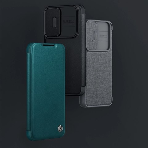 Nillkin Qin Cloth Pro Case etui Samsung Galaxy S23+ pokrowiec z klapką osłona na aparat niebieskie Nillkin Qin Cloth Pro Case etui Samsung Galaxy S23+ pokrowiec z klapką osłona na aparat niebieskie