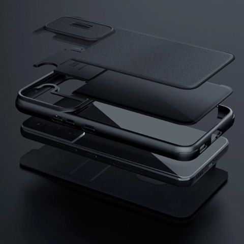 Nillkin Qin Cloth Pro Case etui Samsung Galaxy S23+ pokrowiec z klapką osłona na aparat niebieskie Nillkin Qin Cloth Pro Case etui Samsung Galaxy S23+ pokrowiec z klapką osłona na aparat niebieskie