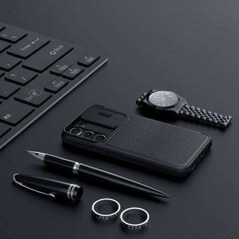 Nillkin Qin Cloth Pro Case etui Samsung Galaxy S23+ pokrowiec z klapką osłona na aparat niebieskie Nillkin Qin Cloth Pro Case etui Samsung Galaxy S23+ pokrowiec z klapką osłona na aparat niebieskie