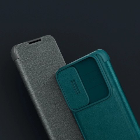 Nillkin Qin Cloth Pro Case etui Samsung Galaxy S23+ pokrowiec z klapką osłona na aparat niebieskie Nillkin Qin Cloth Pro Case etui Samsung Galaxy S23+ pokrowiec z klapką osłona na aparat niebieskie