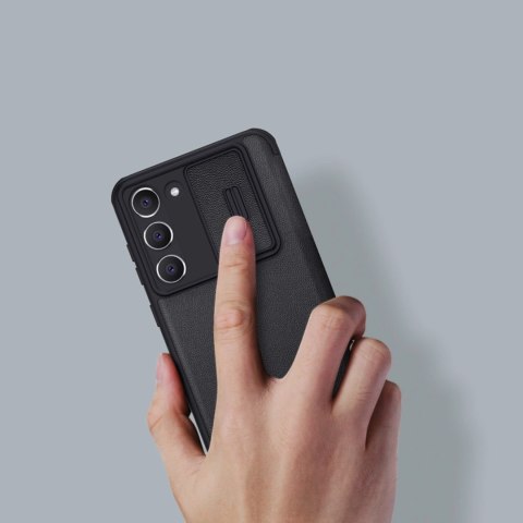 Nillkin Qin Cloth Pro Case etui Samsung Galaxy S23+ pokrowiec z klapką osłona na aparat niebieskie Nillkin Qin Cloth Pro Case etui Samsung Galaxy S23+ pokrowiec z klapką osłona na aparat niebieskie