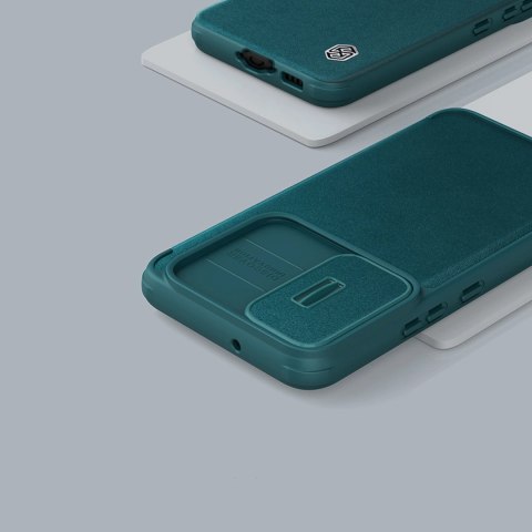 Nillkin Qin Cloth Pro Case etui Samsung Galaxy S23+ pokrowiec z klapką osłona na aparat niebieskie Nillkin Qin Cloth Pro Case etui Samsung Galaxy S23+ pokrowiec z klapką osłona na aparat niebieskie