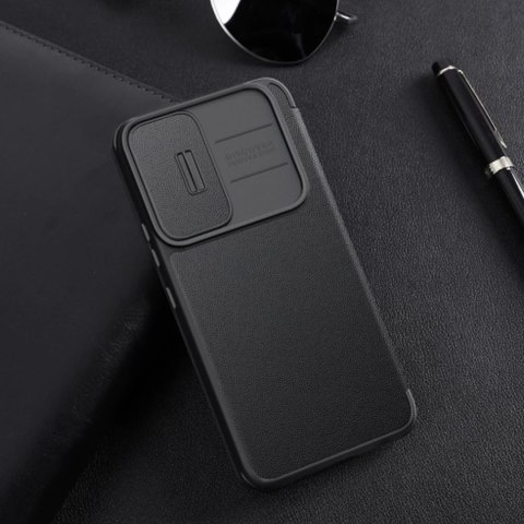 Nillkin Qin Cloth Pro Case etui Samsung Galaxy S23+ pokrowiec z klapką osłona na aparat niebieskie Nillkin Qin Cloth Pro Case etui Samsung Galaxy S23+ pokrowiec z klapką osłona na aparat niebieskie