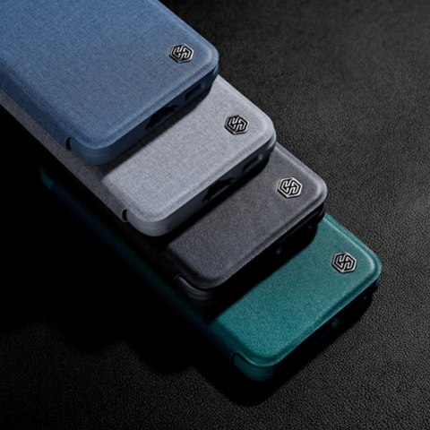 Nillkin Qin Cloth Pro Case etui Samsung Galaxy S23+ pokrowiec z klapką osłona na aparat niebieskie Nillkin Qin Cloth Pro Case etui Samsung Galaxy S23+ pokrowiec z klapką osłona na aparat niebieskie