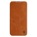 Nillkin Qin Leather Pro Case etui Samsung Galaxy S23+ pokrowiec z klapką osłona na aparat brązowe