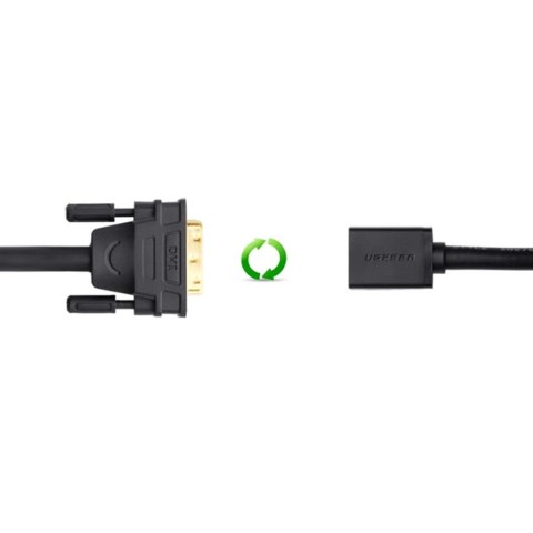 Ugreen kabel przewód adapter DVI (męski) - HDMI (żeński) 0.15m czarny (20118) Ugreen kabel przewód adapter DVI (męski) - HDMI (żeński) 0.15m czarny (20118)