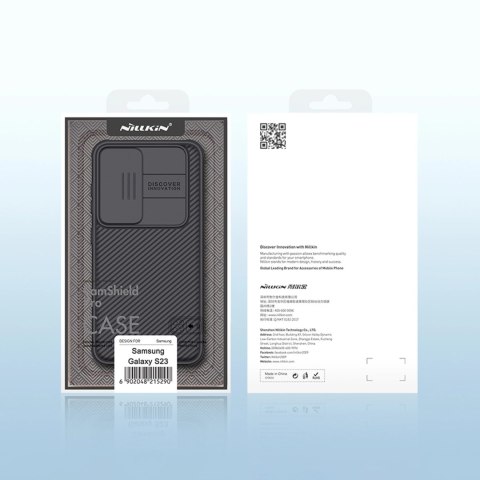 Nillkin CamShield Pro Case etui Samsung Galaxy S23 pokrowiec z osłoną na aparat czarne Nillkin CamShield Pro Case etui Samsung Galaxy S23 pokrowiec z osłoną na aparat czarne
