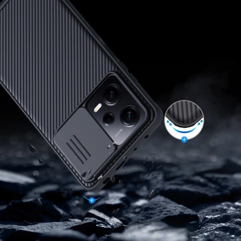 Nillkin CamShield Pro Case etui do Xiaomi Redmi Note 12 Pro / Poco X5 Pro 5G pokrowiec z osłoną na aparat czarne Nillkin CamShield Pro Case etui do Xiaomi Redmi Note 12 Pro / Poco X5 Pro 5G pokrowiec z osłoną na aparat czarne