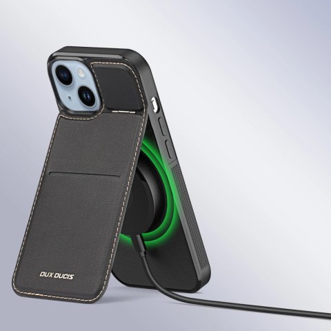 Etui portfel Dux Ducis Rafi Mag z podstawką 3w1 do iPhone 14 Plus z MagSafe i blokadą RFID - czarne Etui portfel Dux Ducis Rafi Mag z podstawką 3w1 do iPhone 14 Plus z MagSafe i blokadą RFID - czarne