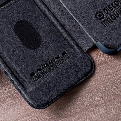 Nillkin Qin Leather Pro Case etui do Samsung Galaxy A54 5G pokrowiec z klapką osłona na aparat czarne Nillkin Qin Leather Pro Case etui do Samsung Galaxy A54 5G pokrowiec z klapką osłona na aparat czarne