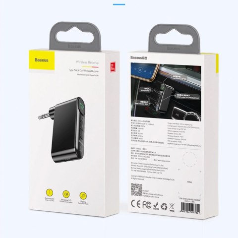 Transmiter Bluetooth AUX Baseus BSBA-02 (Overseas Edition) - czarny Transmiter Bluetooth AUX Baseus BSBA-02 (Overseas Edition) - czarny