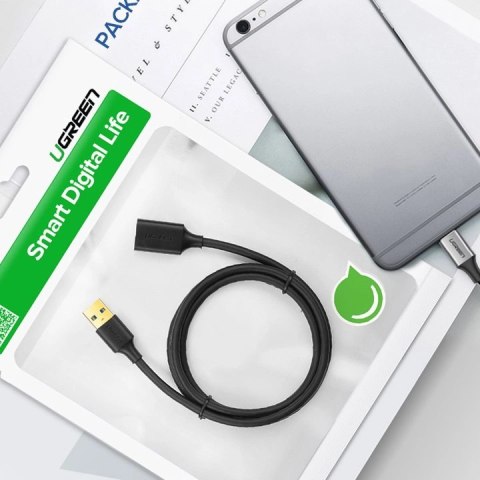 Ugreen kabel przewód przedłużacz przejściówka USB 3.0 (żeński) - USB 3.0 (męski) 1m czarny (10368) Ugreen kabel przewód przedłużacz przejściówka USB 3.0 (żeński) - USB 3.0 (męski) 1m czarny (10368)