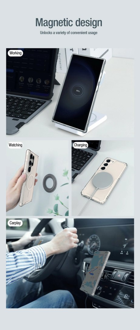 Etui Nillkin Nature Pro pancerne z magnetycznym ringiem do Samsung Galaxy S24 Ultra - białe Etui Nillkin Nature Pro pancerne z magnetycznym ringiem do Samsung Galaxy S24 Ultra - białe