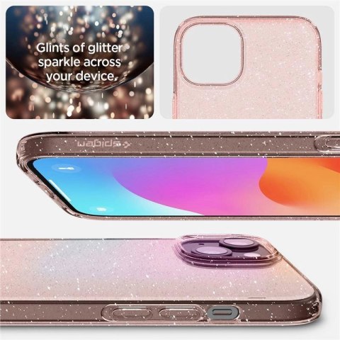 Etui Spigen Liquid Crystal Glitter na iPhone 15 Plus - różowo-przezroczyste Etui Spigen Liquid Crystal Glitter na iPhone 15 Plus - różowo-przezroczyste