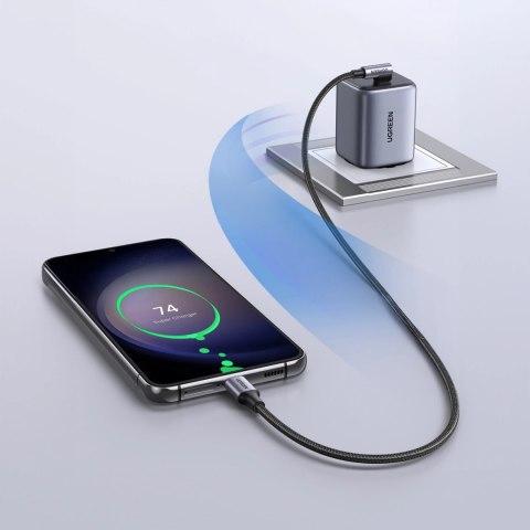 Kabel Ugreen US255 50122 USB-C (prosty) / USB-C (kątowy) PD QC 60W 3A 0.5m - szary Kabel Ugreen US255 50122 USB-C (prosty) / USB-C (kątowy) PD QC 60W 3A 0.5m - szary