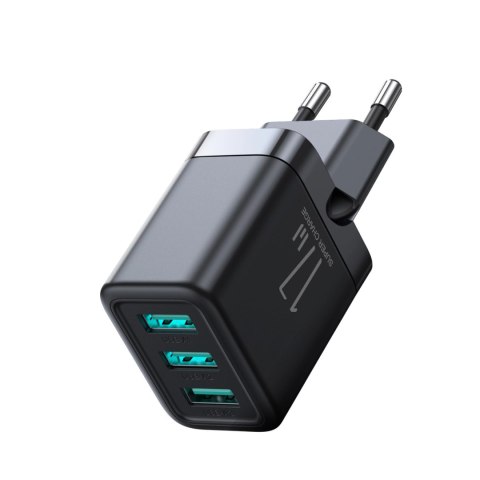 Ładowarka sieciowa Joyroom JR-TCN02 3xUSB-A 17W 3.4A - czarna Ładowarka sieciowa Joyroom JR-TCN02 3xUSB-A 17W 3.4A - czarna