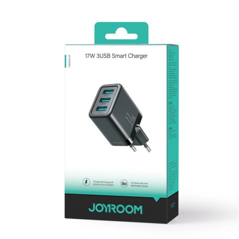 Ładowarka sieciowa Joyroom JR-TCN02 3xUSB-A 17W 3.4A - czarna Ładowarka sieciowa Joyroom JR-TCN02 3xUSB-A 17W 3.4A - czarna