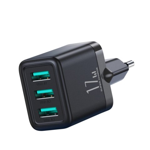Ładowarka sieciowa Joyroom JR-TCN02 3xUSB-A 17W 3.4A - czarna Ładowarka sieciowa Joyroom JR-TCN02 3xUSB-A 17W 3.4A - czarna
