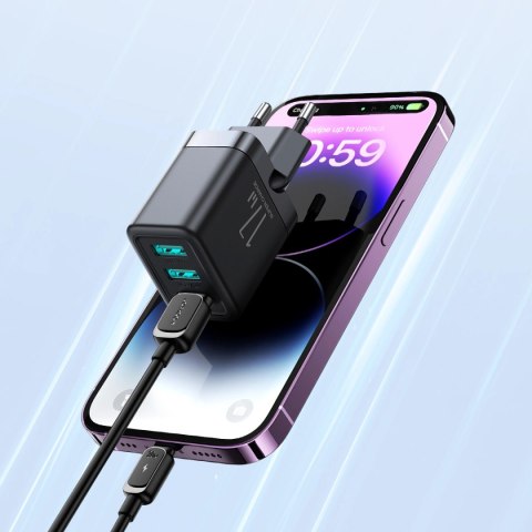 Ładowarka sieciowa Joyroom JR-TCN02 3xUSB-A 17W 3.4A - czarna Ładowarka sieciowa Joyroom JR-TCN02 3xUSB-A 17W 3.4A - czarna