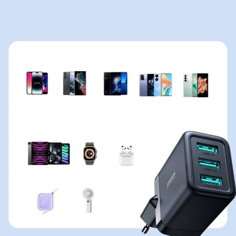 Ładowarka sieciowa Joyroom JR-TCN02 3xUSB-A 17W 3.4A - czarna Ładowarka sieciowa Joyroom JR-TCN02 3xUSB-A 17W 3.4A - czarna
