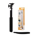 Selfie stick z uchwytem na kamerę - czarny