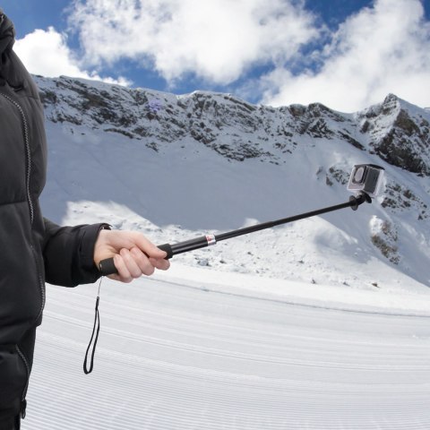 Selfie stick z uchwytem na kamerę - czarny Selfie stick z uchwytem na kamerę - czarny