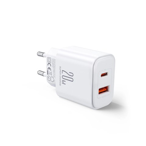 Ładowarka EU Joyroom JR-TCF05 20W USB-A USB-C + kabel USB-C - biała Ładowarka EU Joyroom JR-TCF05 20W USB-A USB-C + kabel USB-C - biała