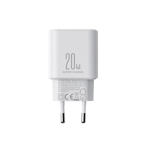 Ładowarka EU Joyroom JR-TCF05 20W USB-A USB-C + kabel USB-C - biała Ładowarka EU Joyroom JR-TCF05 20W USB-A USB-C + kabel USB-C - biała