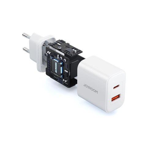 Ładowarka EU Joyroom JR-TCF05 20W USB-A USB-C + kabel USB-C - biała Ładowarka EU Joyroom JR-TCF05 20W USB-A USB-C + kabel USB-C - biała