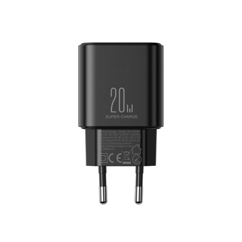 Ładowarka EU Joyroom JR-TCF05 20W USB-A USB-C + kabel USB-C - czarna Ładowarka EU Joyroom JR-TCF05 20W USB-A USB-C + kabel USB-C - czarna