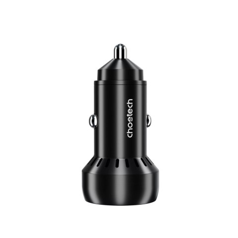 Ładowarka samochodowa Choetech TC0014 USB-C USB-A PD 60W z podświetleniem LED - czarna Ładowarka samochodowa Choetech TC0014 USB-C USB-A PD 60W z podświetleniem LED - czarna