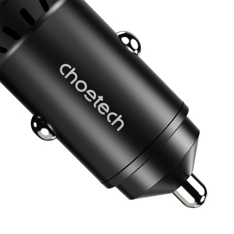 Ładowarka samochodowa Choetech TC0014 USB-C USB-A PD 60W z podświetleniem LED - czarna Ładowarka samochodowa Choetech TC0014 USB-C USB-A PD 60W z podświetleniem LED - czarna