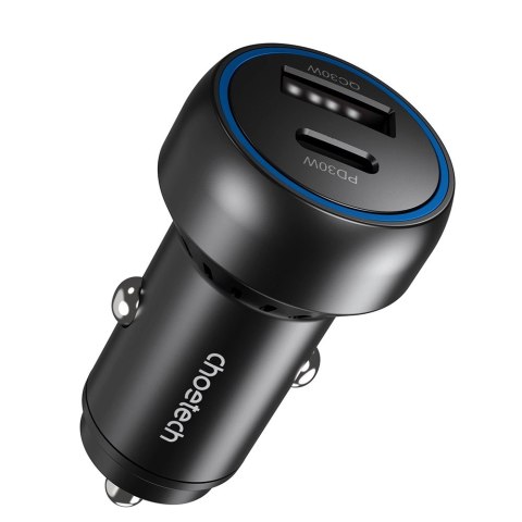 Ładowarka samochodowa Choetech TC0014 USB-C USB-A PD 60W z podświetleniem LED - czarna Ładowarka samochodowa Choetech TC0014 USB-C USB-A PD 60W z podświetleniem LED - czarna