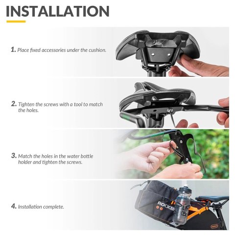 Wielofunkcyjny uchwyt Rockbros 31210013001 stabilizator torby podsiodłowej - czarny Wielofunkcyjny uchwyt Rockbros 31210013001 stabilizator torby podsiodłowej - czarny