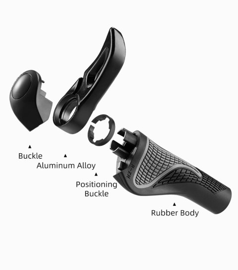 Zestaw uchwytów rowerowych Rockbros BT1007W z rogami - biały Zestaw uchwytów rowerowych Rockbros BT1007W z rogami - biały