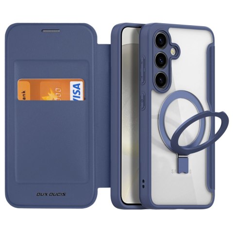 Etui Dux Ducis Skin X Pro na Samsung Galaxy S24+ z MagSafe, klapką i podstawką - niebieskie Etui Dux Ducis Skin X Pro na Samsung Galaxy S24+ z MagSafe, klapką i podstawką - niebieskie
