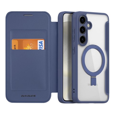 Etui Dux Ducis Skin X Pro na Samsung Galaxy S24+ z MagSafe, klapką i podstawką - niebieskie Etui Dux Ducis Skin X Pro na Samsung Galaxy S24+ z MagSafe, klapką i podstawką - niebieskie