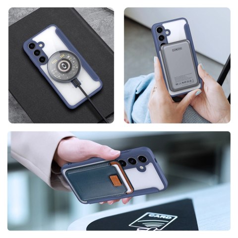 Etui Dux Ducis Skin X Pro na Samsung Galaxy S24+ z MagSafe, klapką i podstawką - niebieskie Etui Dux Ducis Skin X Pro na Samsung Galaxy S24+ z MagSafe, klapką i podstawką - niebieskie