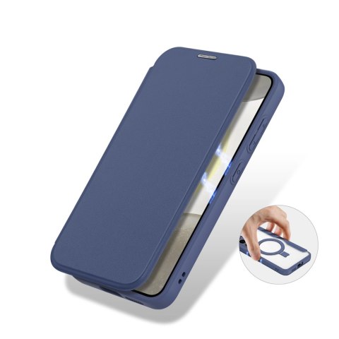 Etui Dux Ducis Skin X Pro na Samsung Galaxy S24+ z MagSafe, klapką i podstawką - niebieskie Etui Dux Ducis Skin X Pro na Samsung Galaxy S24+ z MagSafe, klapką i podstawką - niebieskie