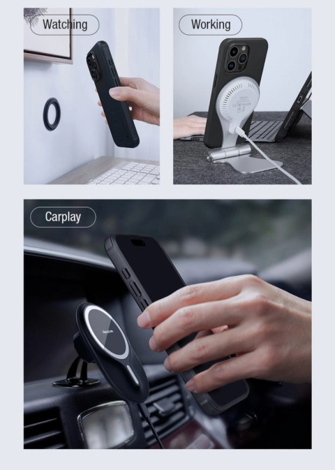 Etui Nillkin Super Frosted Shield Pro Magnetic Case na iPhone 15 Pro Max - czarne Etui Nillkin Super Frosted Shield Pro Magnetic Case na iPhone 15 Pro Max - czarne