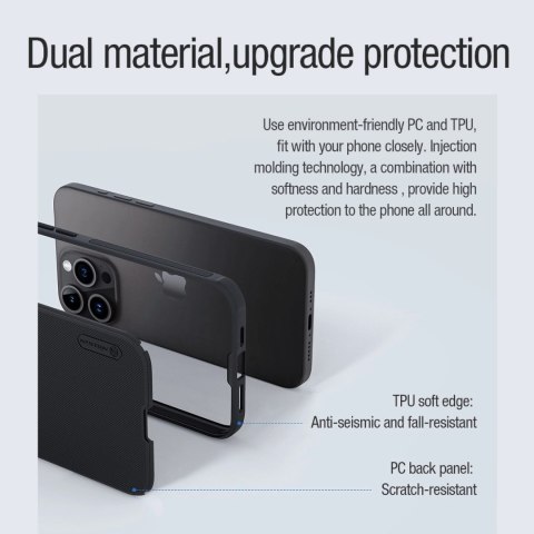 Etui Nillkin Super Frosted Shield Pro Magnetic Case na iPhone 15 Pro Max - czarne Etui Nillkin Super Frosted Shield Pro Magnetic Case na iPhone 15 Pro Max - czarne